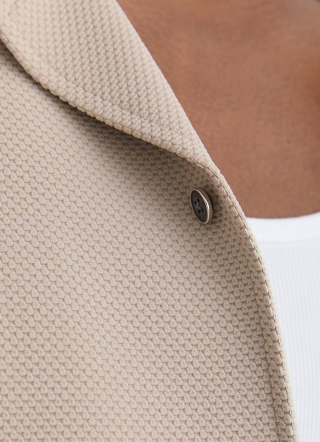 Reiss CEDRIC Textured Cuban-Collar Shirt - detail 5 beige