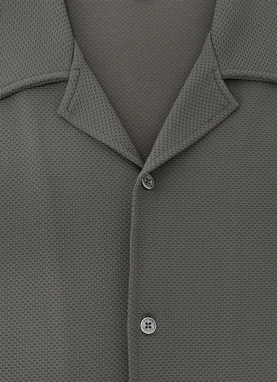 Reiss CEDRIC Textured Cuban-Collar Shirt - detail 6 groen