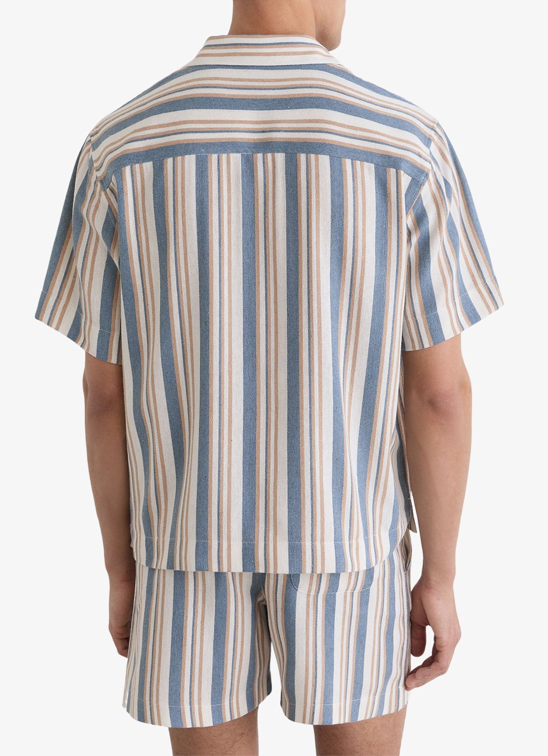 Reiss Celeste regular fit overhemd met streepprint - achterkant 5 blue/ecru