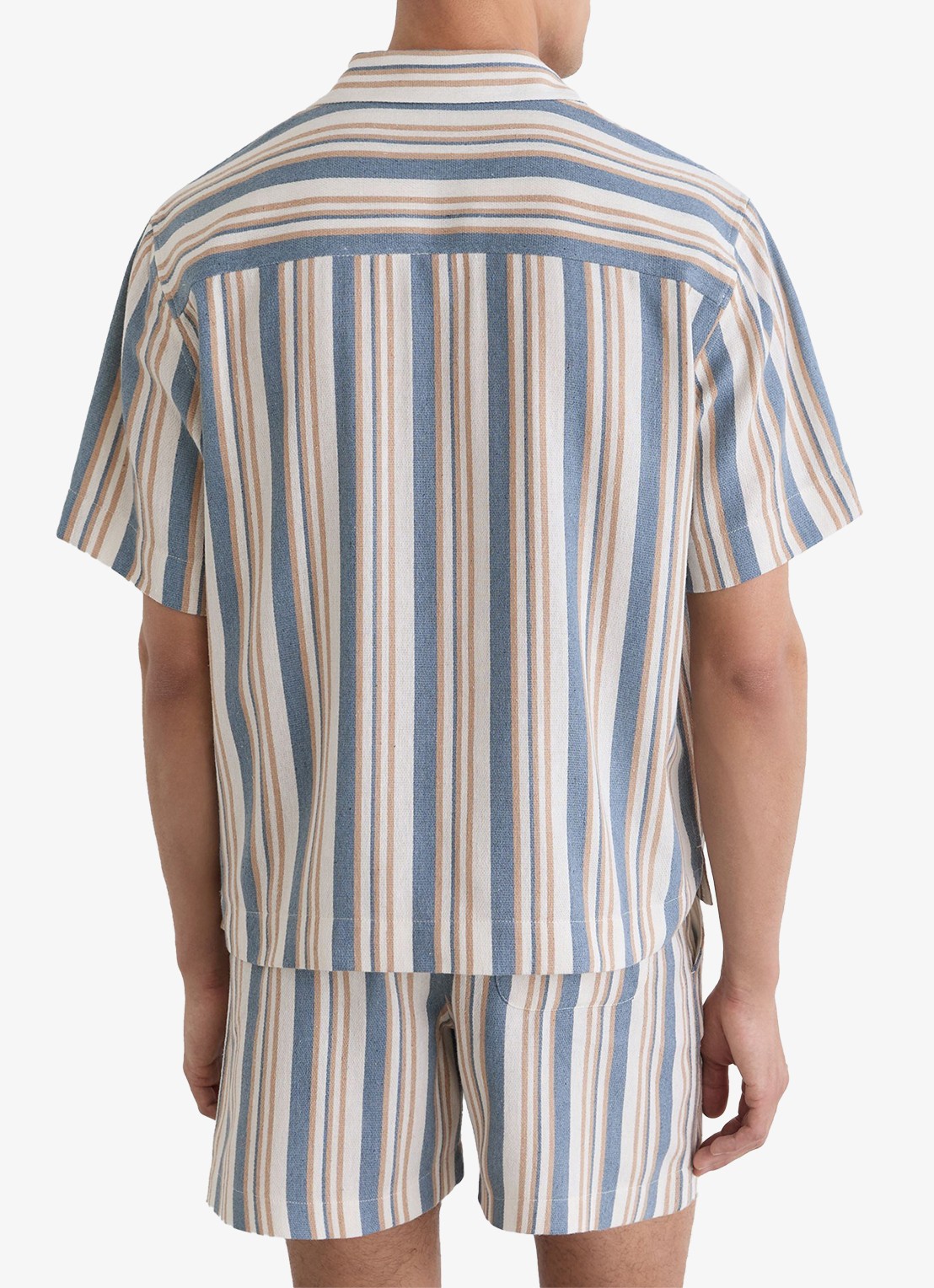 Reiss Celeste regular fit overhemd met streepprint - achterkant 5 blue/ecru