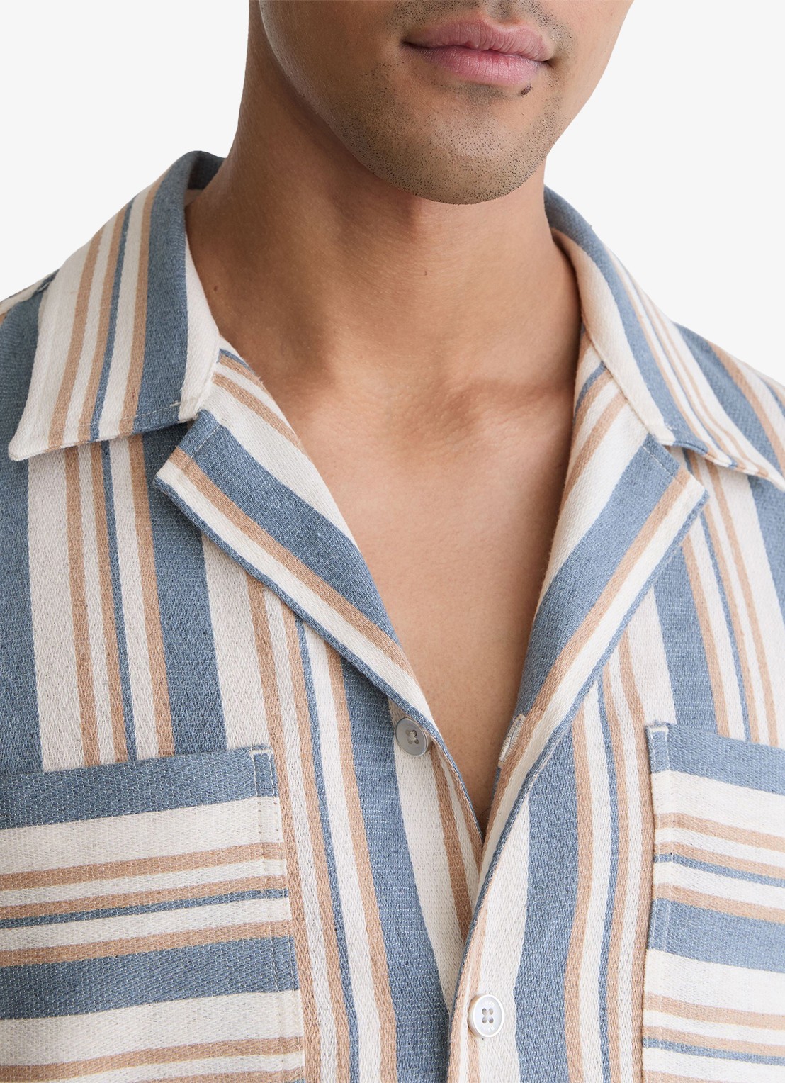 Reiss Celeste regular fit overhemd met streepprint - detail 3 blue/ecru