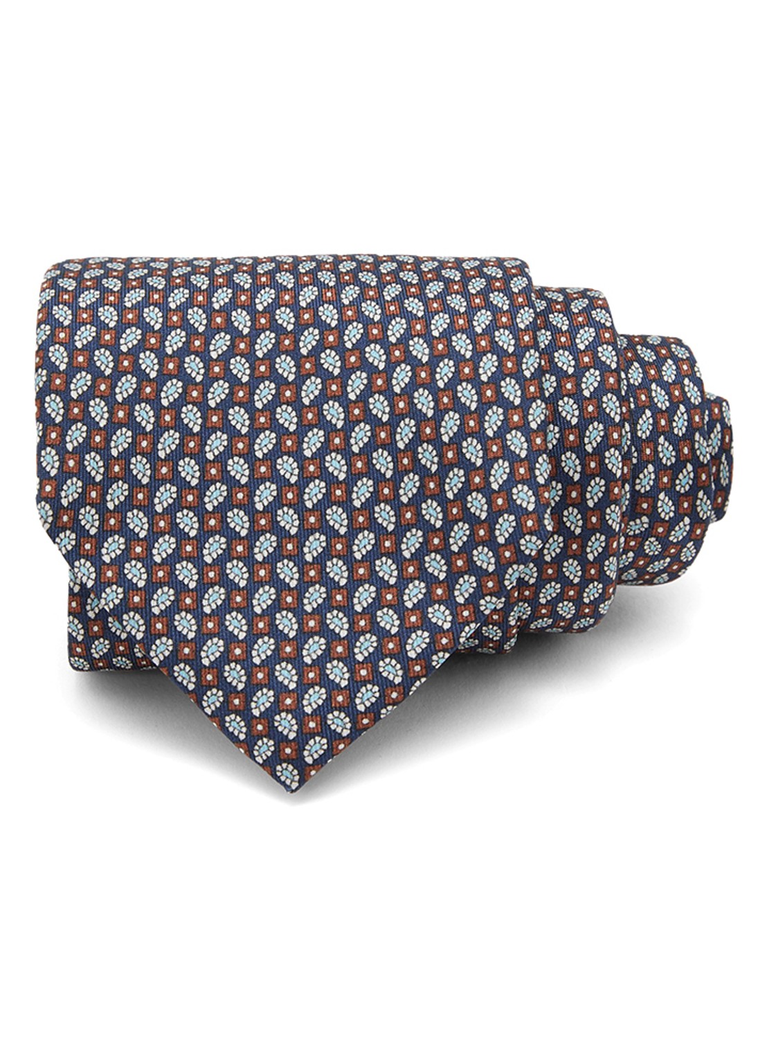 Reiss Cenzo stropdas van zijde met grafische dessin - detail 3 navy / blauw