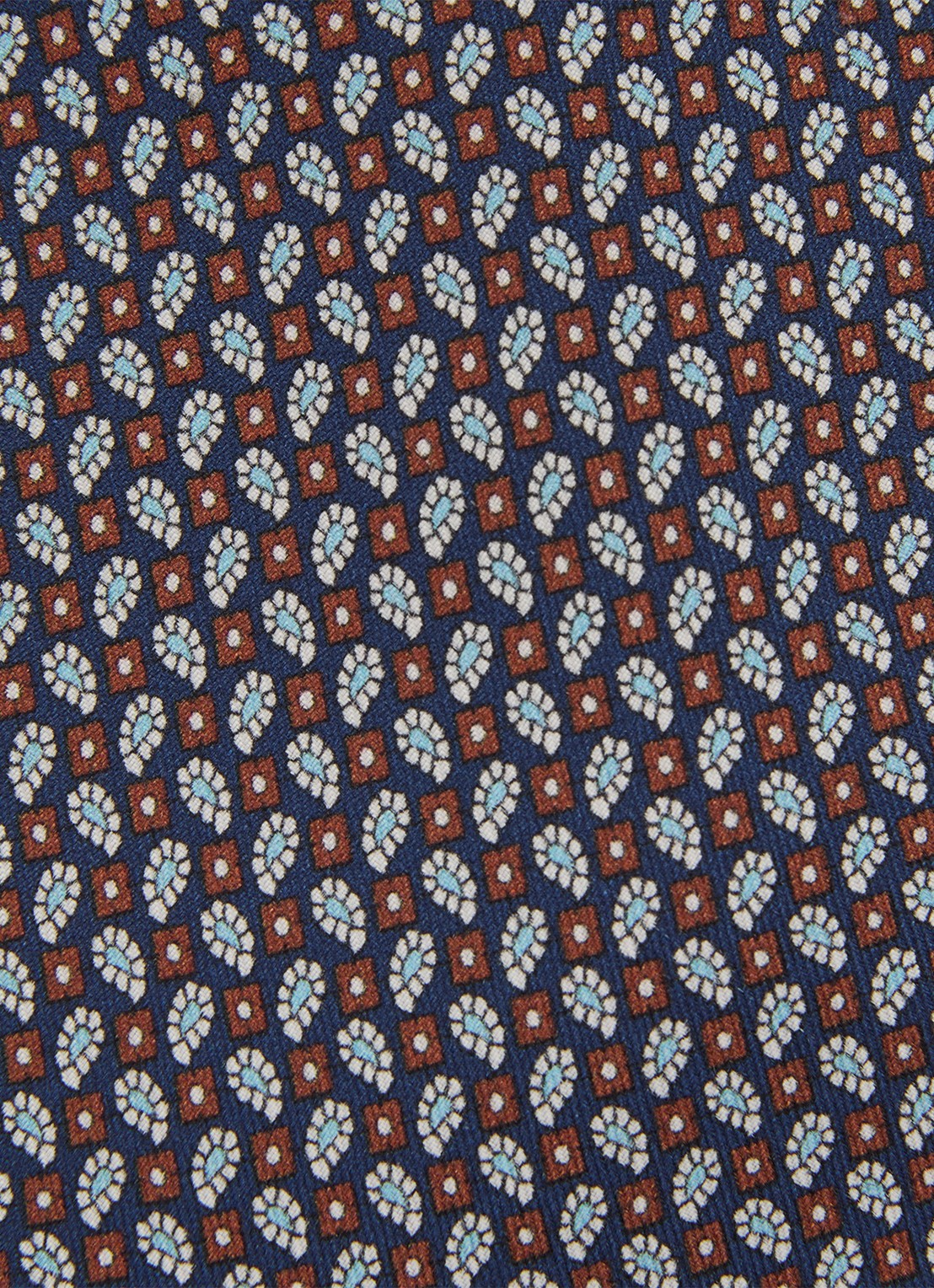 Reiss Cenzo stropdas van zijde met grafische dessin - detail 5 navy / blauw
