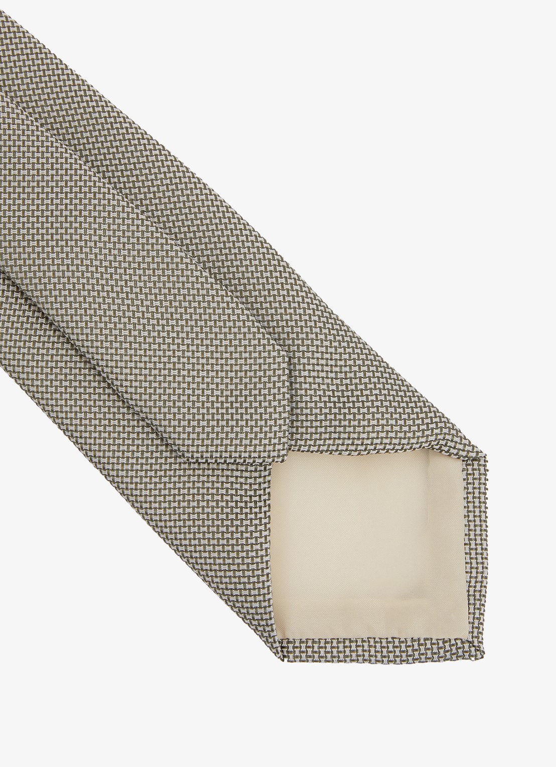 Reiss Ceremony stropdas in zijdeblend met microdessin - voorkant 2 beige