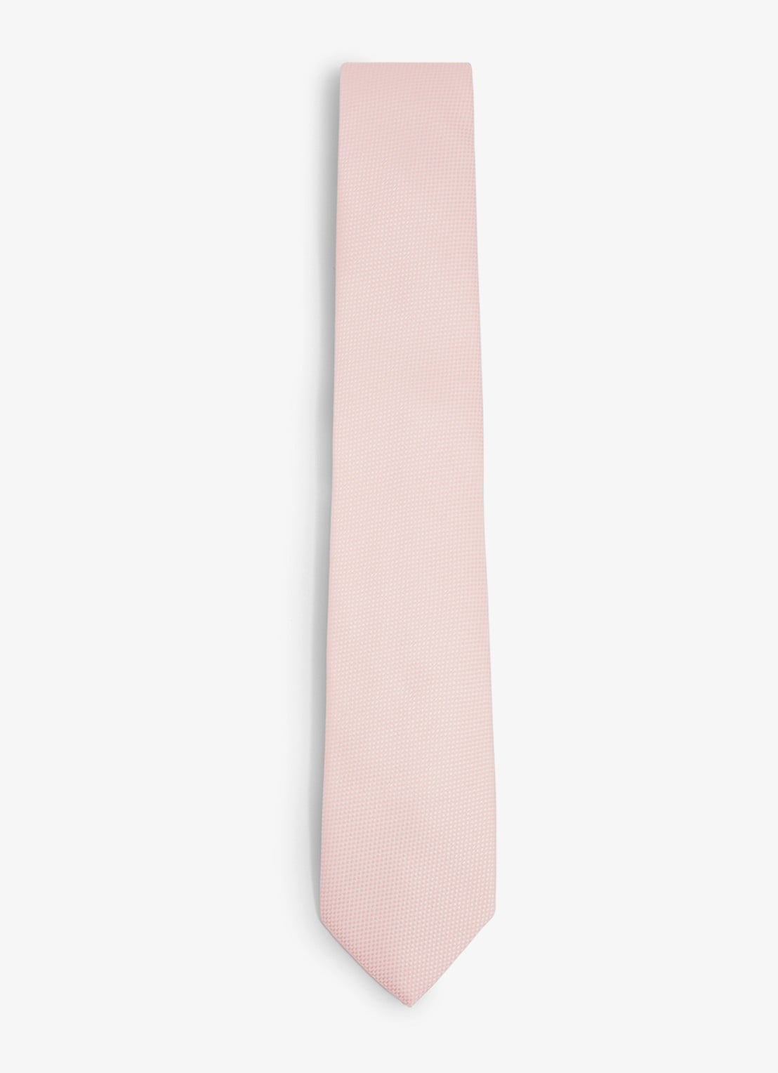 Reiss Ceremony stropdas in zijdeblend met microdessin - voorkant 4 lichtroze