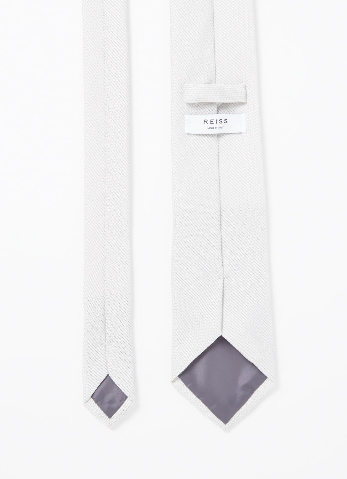 Reiss Ceremony stropdas in zijdeblend - detail 3 zilver