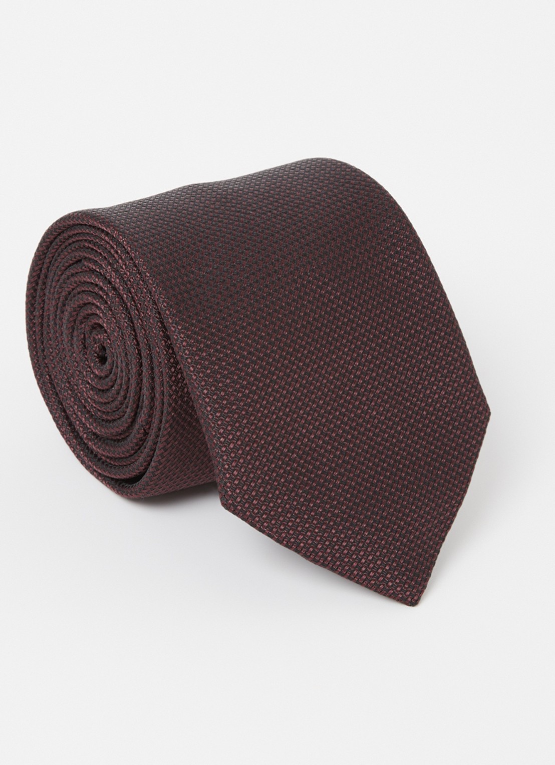 Reiss Ceremony stropdas in zijdeblend - voorkant donkerrood