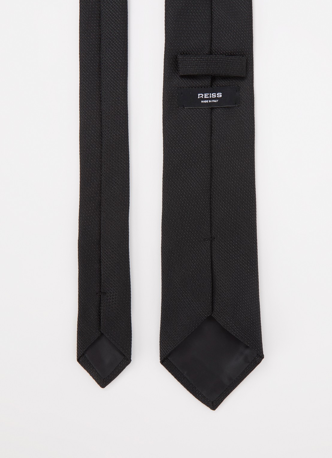 Reiss Ceremony stropdas in zijdeblend - detail zwart