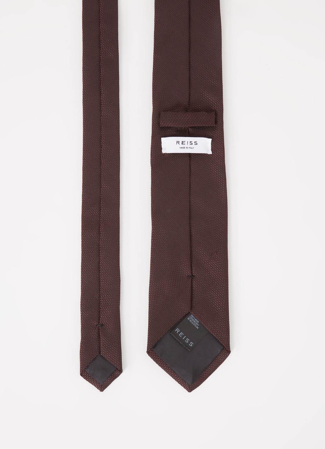 Reiss Ceremony stropdas van zijde  - detail 2 aubergine