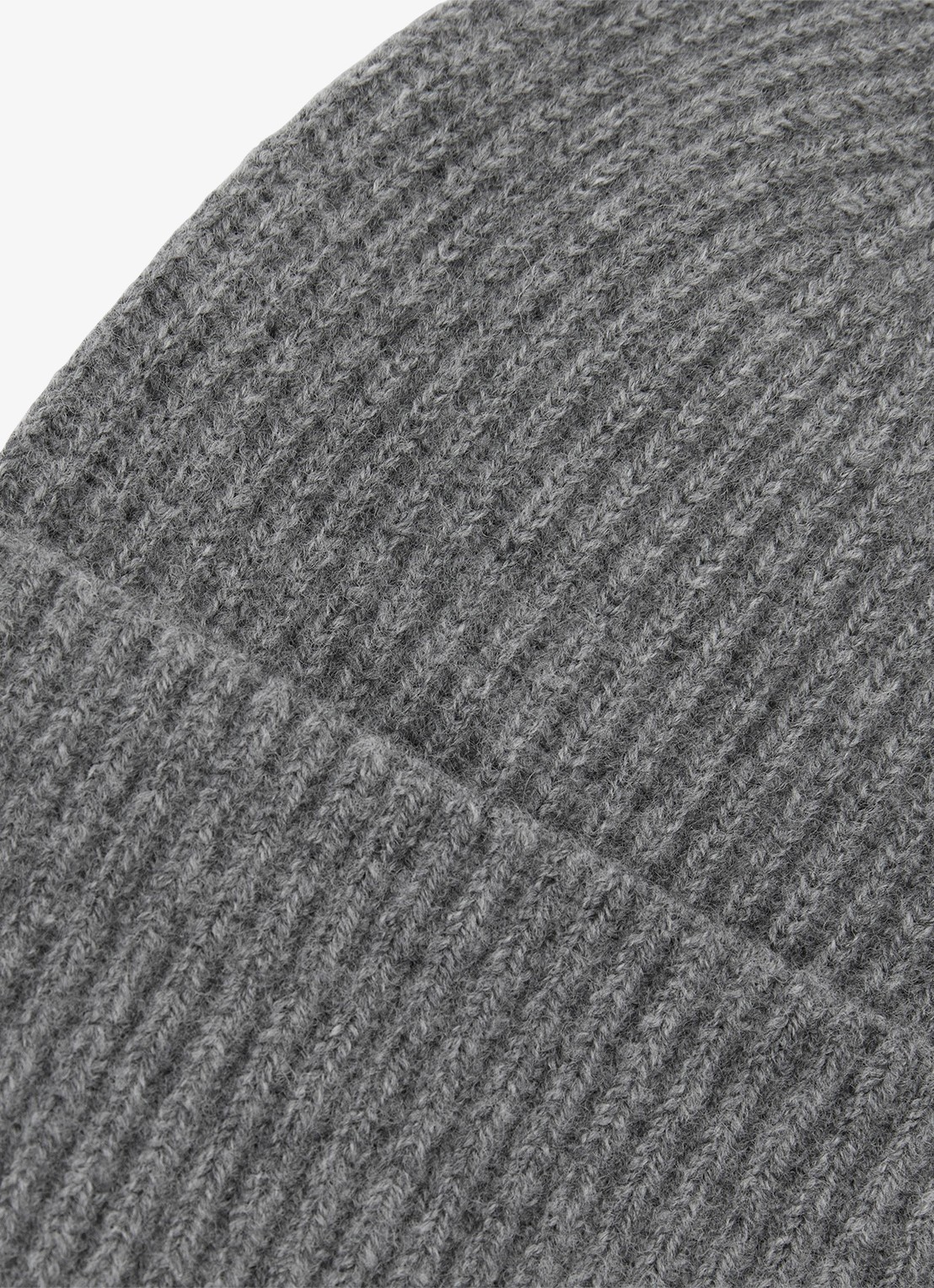 Reiss Chaise ribgebreide muts van merino wol - detail grijsmele