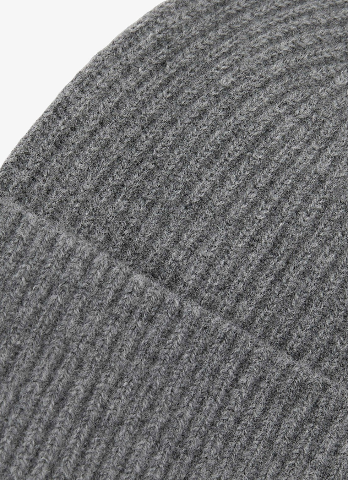 Reiss Chaise ribgebreide muts van merino wol - detail 3 grijsmele
