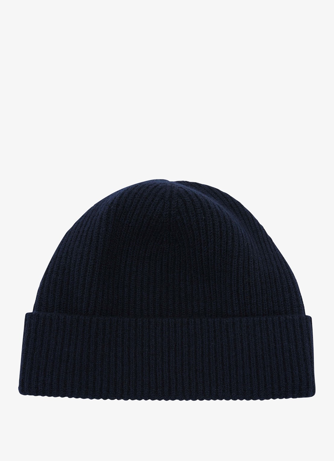 Reiss Chaise ribgebreide muts van merino wol - detail navy / blauw