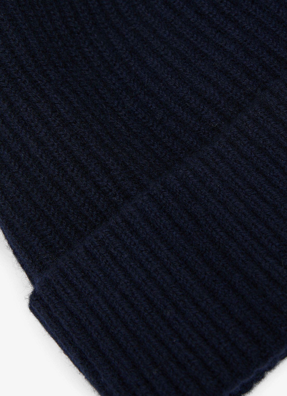 Reiss Chaise ribgebreide muts van merino wol - detail 2 navy / blauw