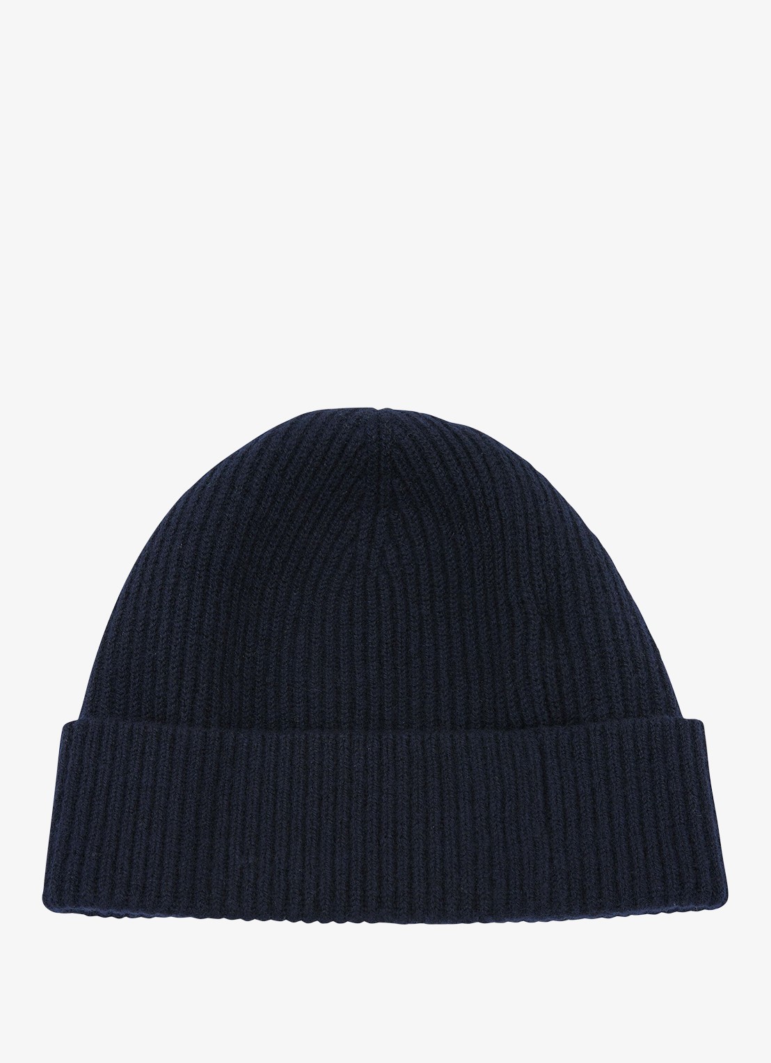 Reiss Chaise ribgebreide muts van merino wol - voorkant 3 navy / blauw