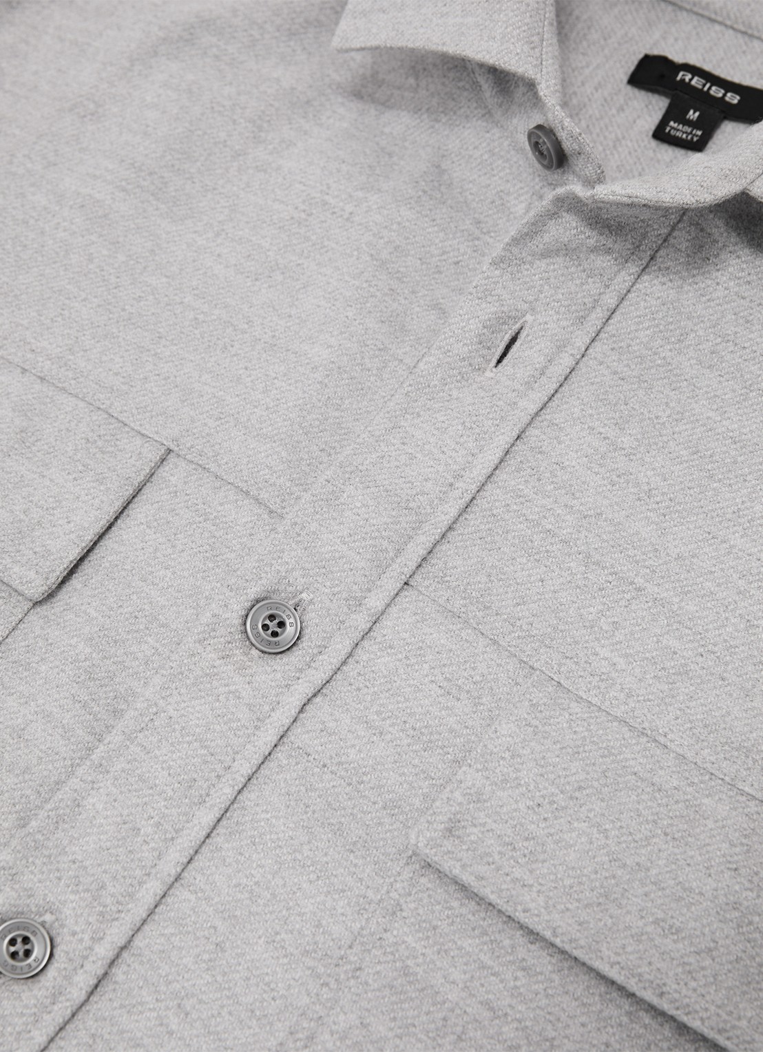 Reiss Chamber overhemd met borstzak - detail 4 lichtgrijs