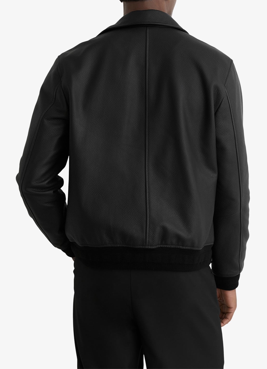 Reiss Charl leren jas met steekzakken - achterkant black / zwart