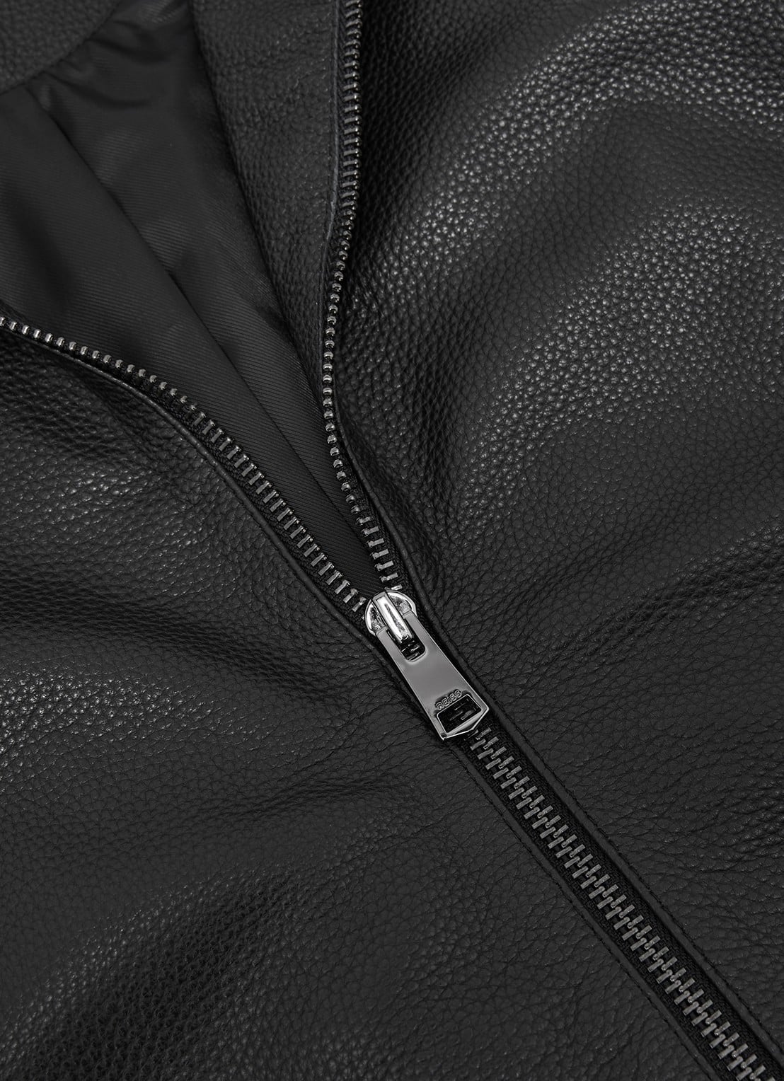Reiss Charl leren jas met steekzakken - detail 6 black / zwart