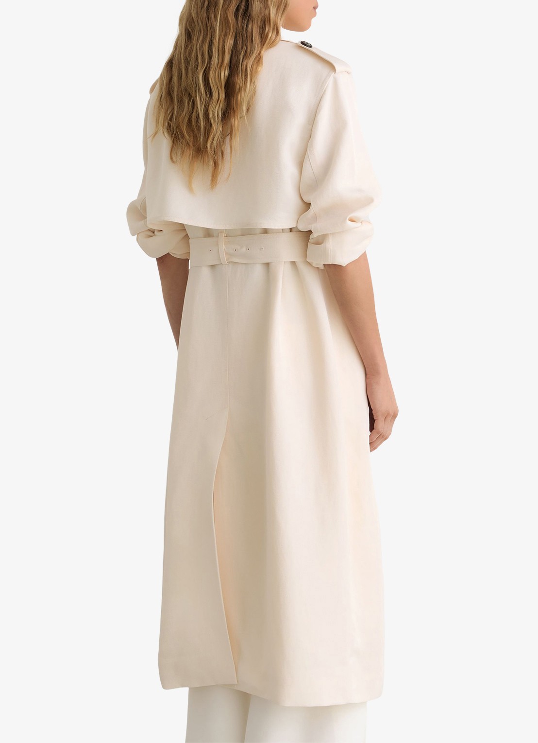 Reiss Charli Double-breasted trenchcoat in linnenblend - achterkant 3 wit