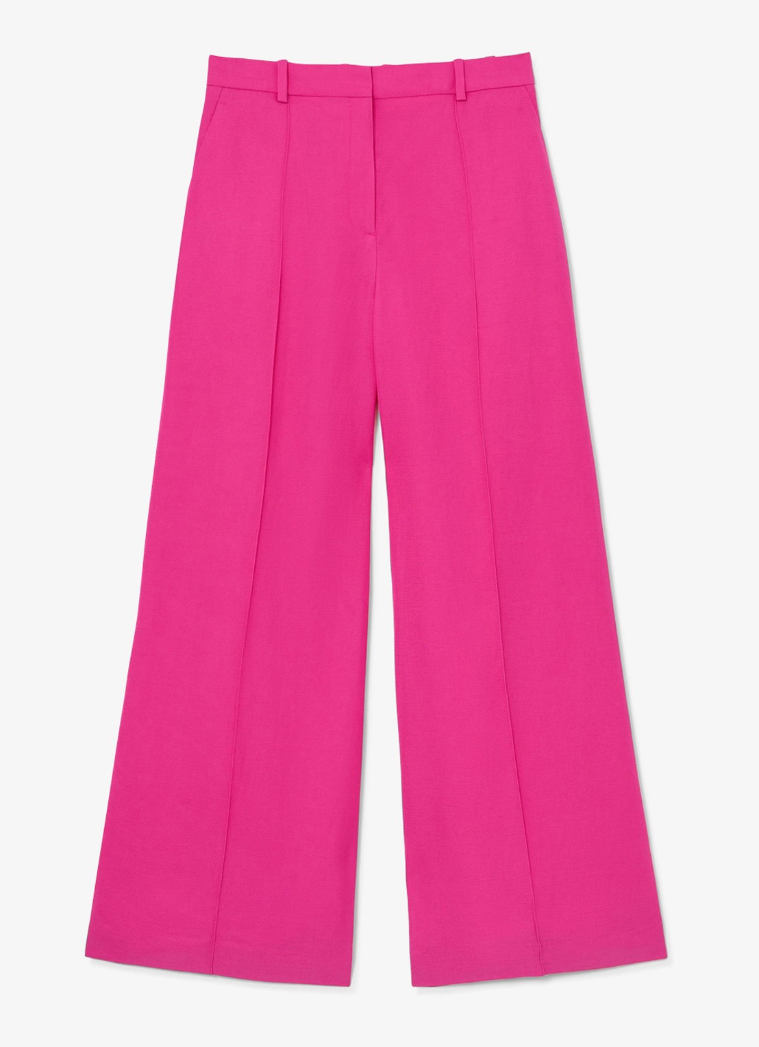 Reiss Charli high waist wide fit pantalon in linnenblend - voorkant 2 oudroze