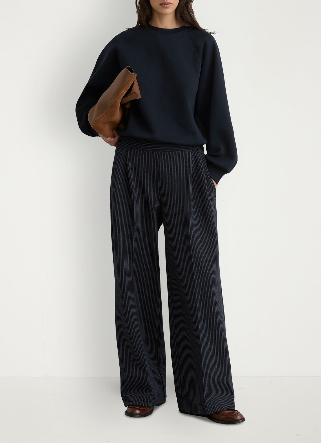 Reiss Charlie sweater met ronde hals - voorkant 7 donkerblauw