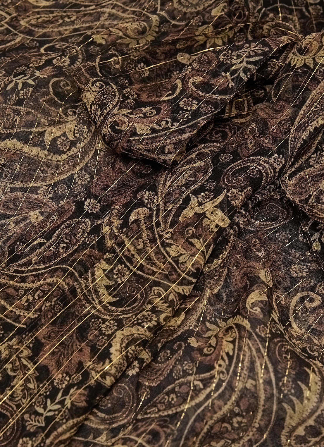 Reiss Charlotte tuniek in zijdeblend met paisley dessin - detail 7 goud