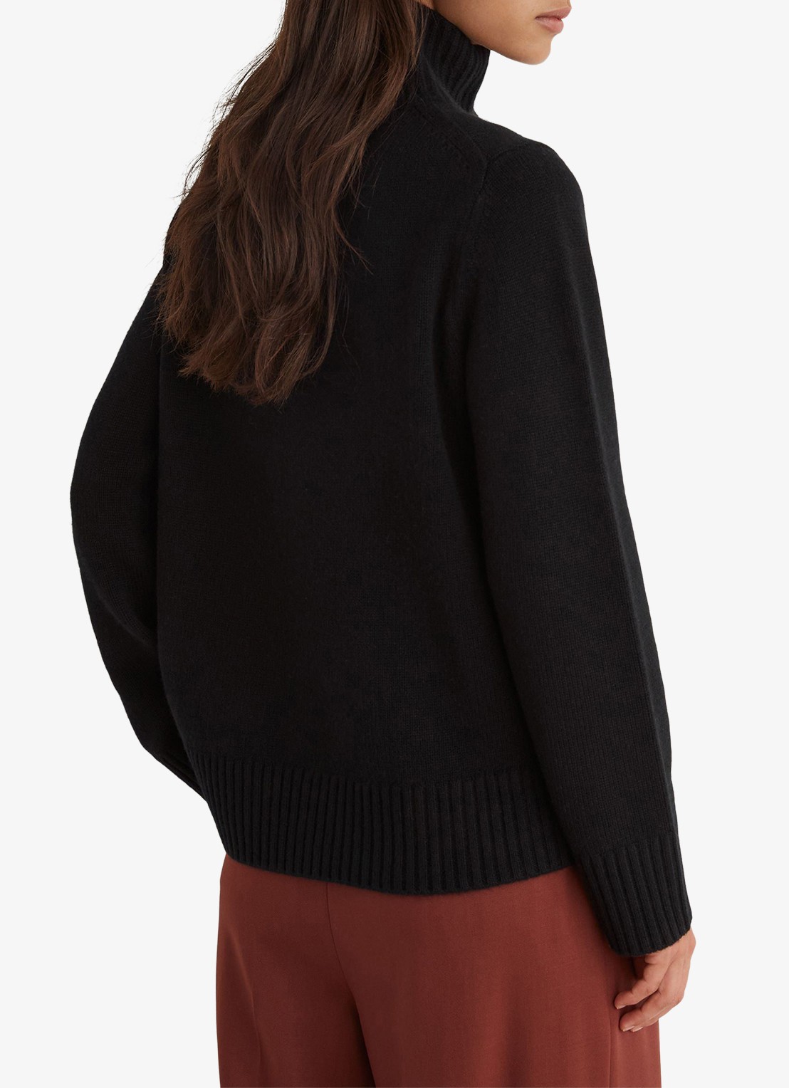 Reiss Charly grofgebreid vest met col - achterkant 5 zwart