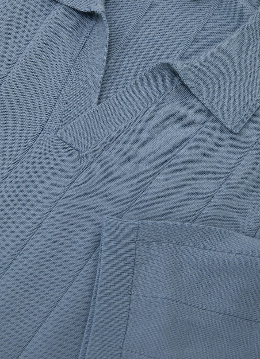 Reiss Chelmsford slim fit polo van merinowol - detail 3 armour blue / blauw