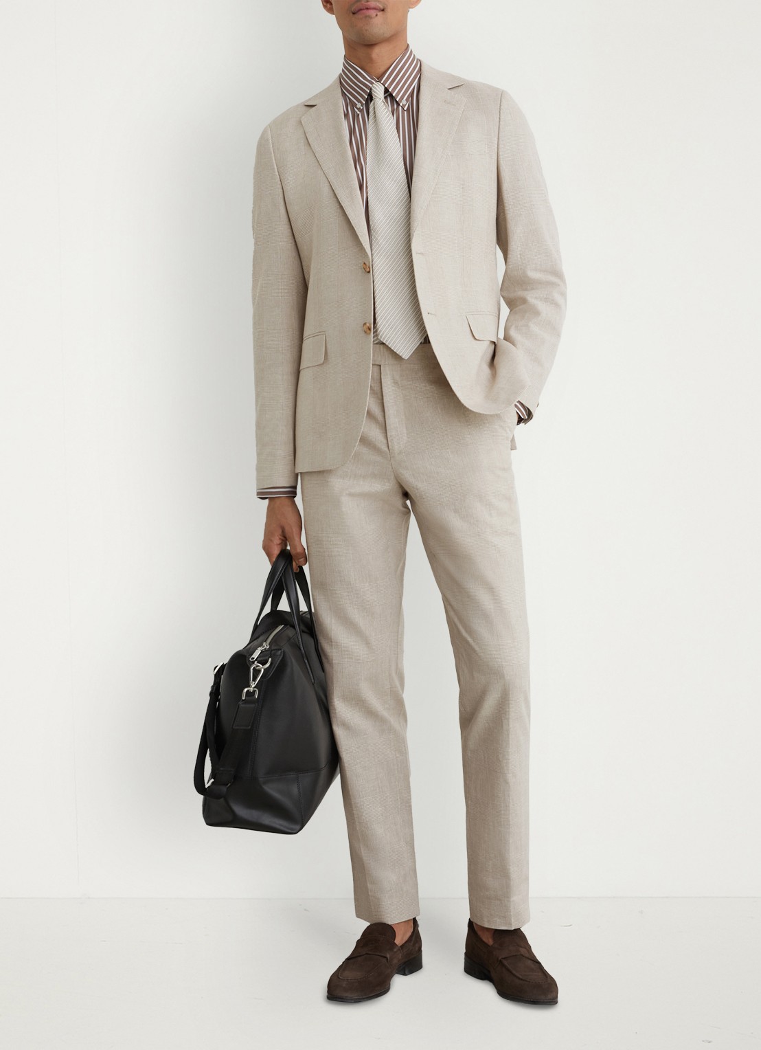 Reiss Cheltenham regular fit colbert in linnenblend - voorkant 2 bruin