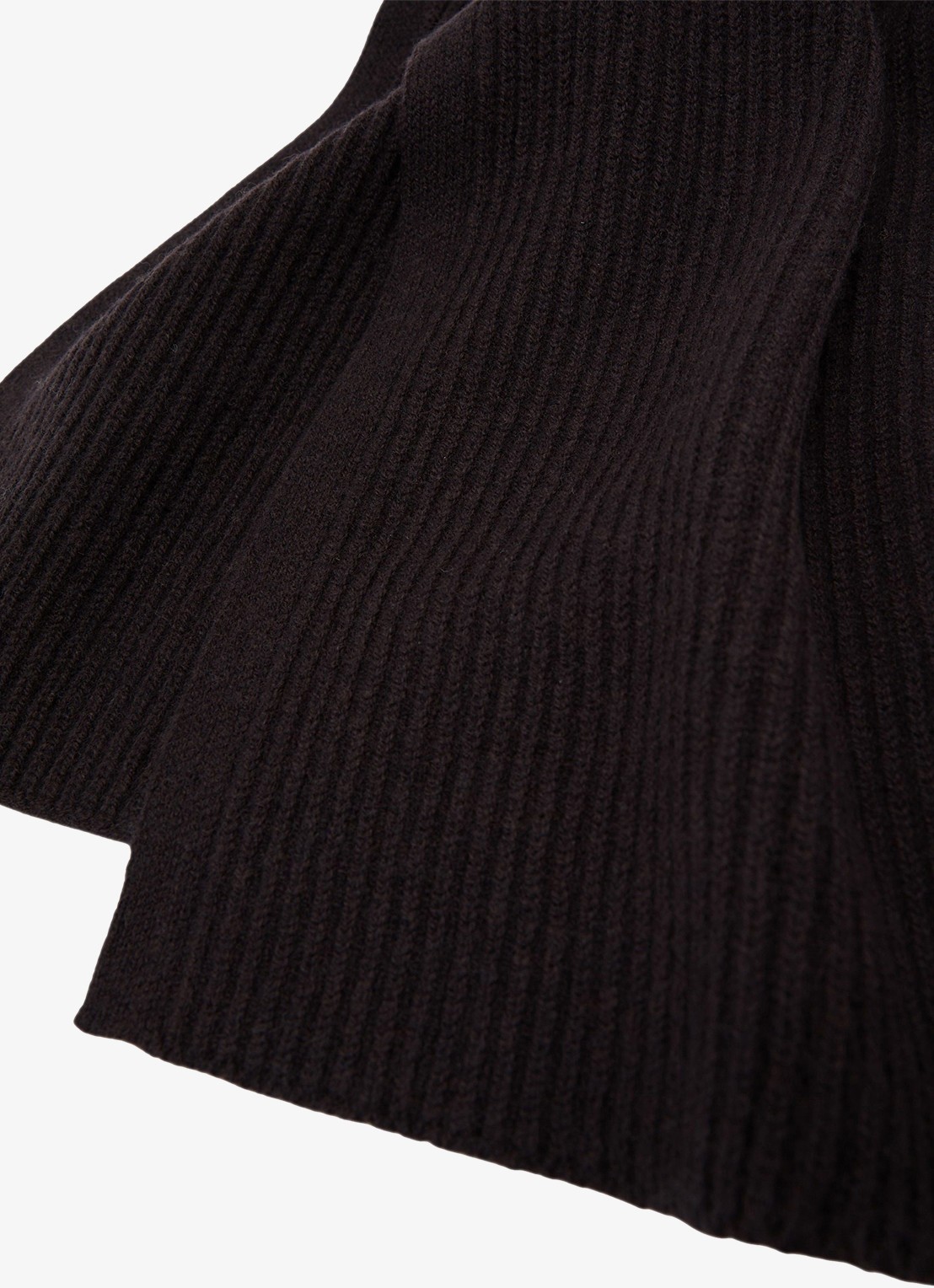 Reiss Chesterfield ribgebreide sjaal van merino wol - detail 2 donkerbruin