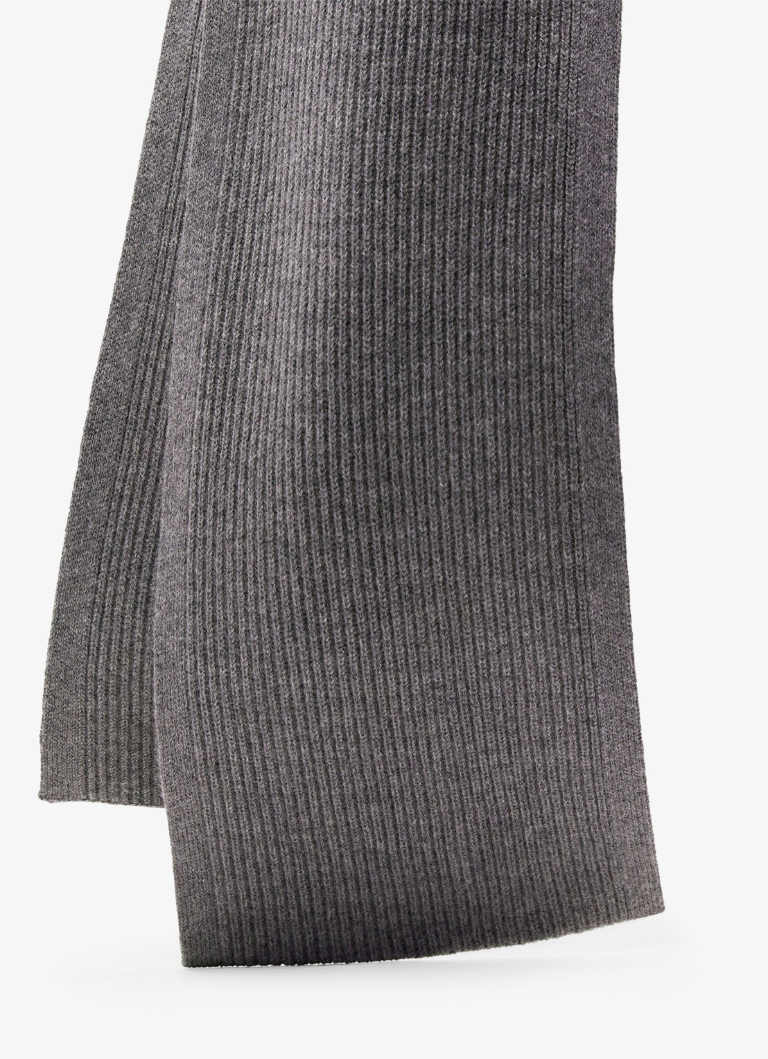 Reiss Chesterfield ribgebreide sjaal van merino wol - detail 4 grijsmele