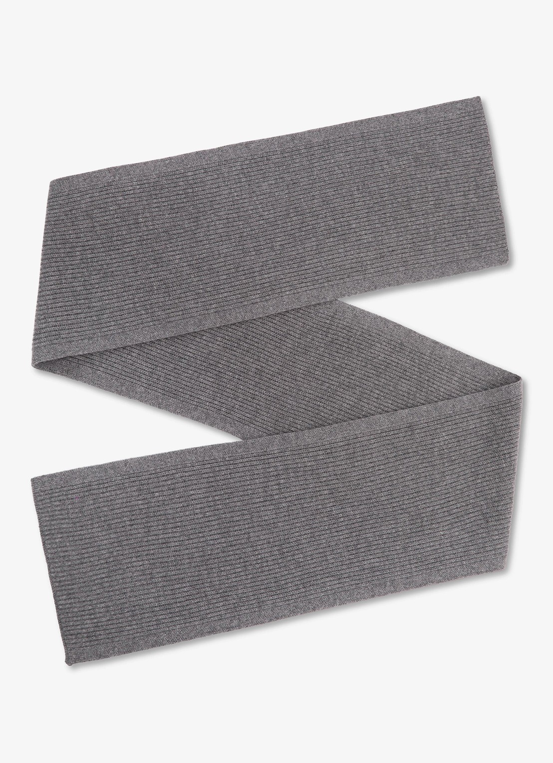 Reiss Chesterfield ribgebreide sjaal van merino wol - voorkant 5 grijsmele