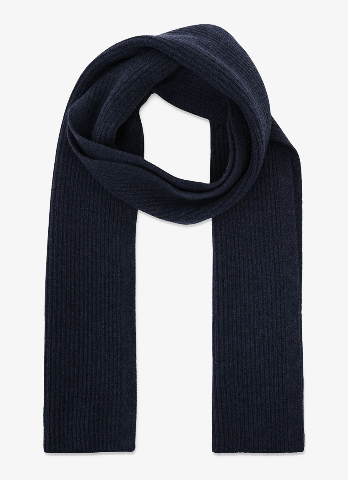 Reiss Chesterfield ribgebreide sjaal van merino wol - detail donkerblauw