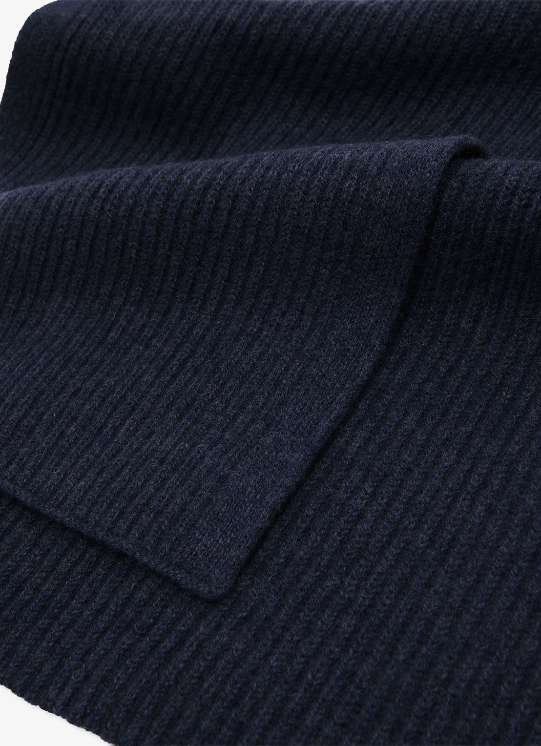 Reiss Chesterfield ribgebreide sjaal van merino wol - detail 2 donkerblauw