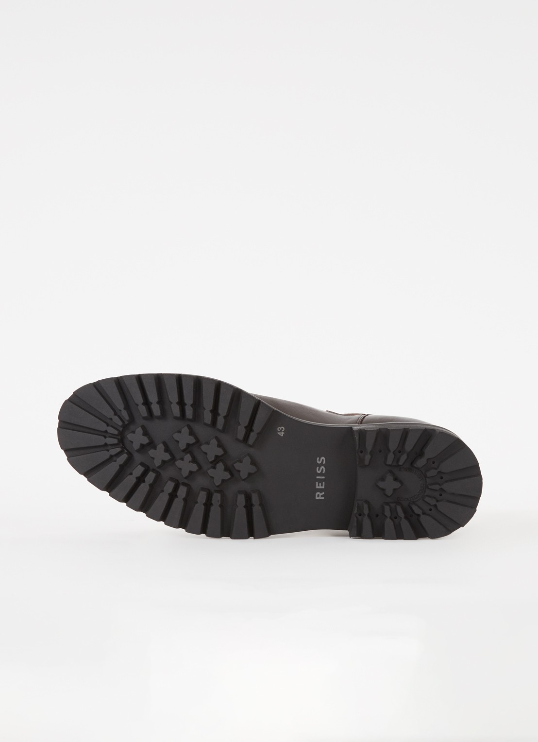Reiss Chiltern chelsea boot van leer - detail 3 donkerbruin