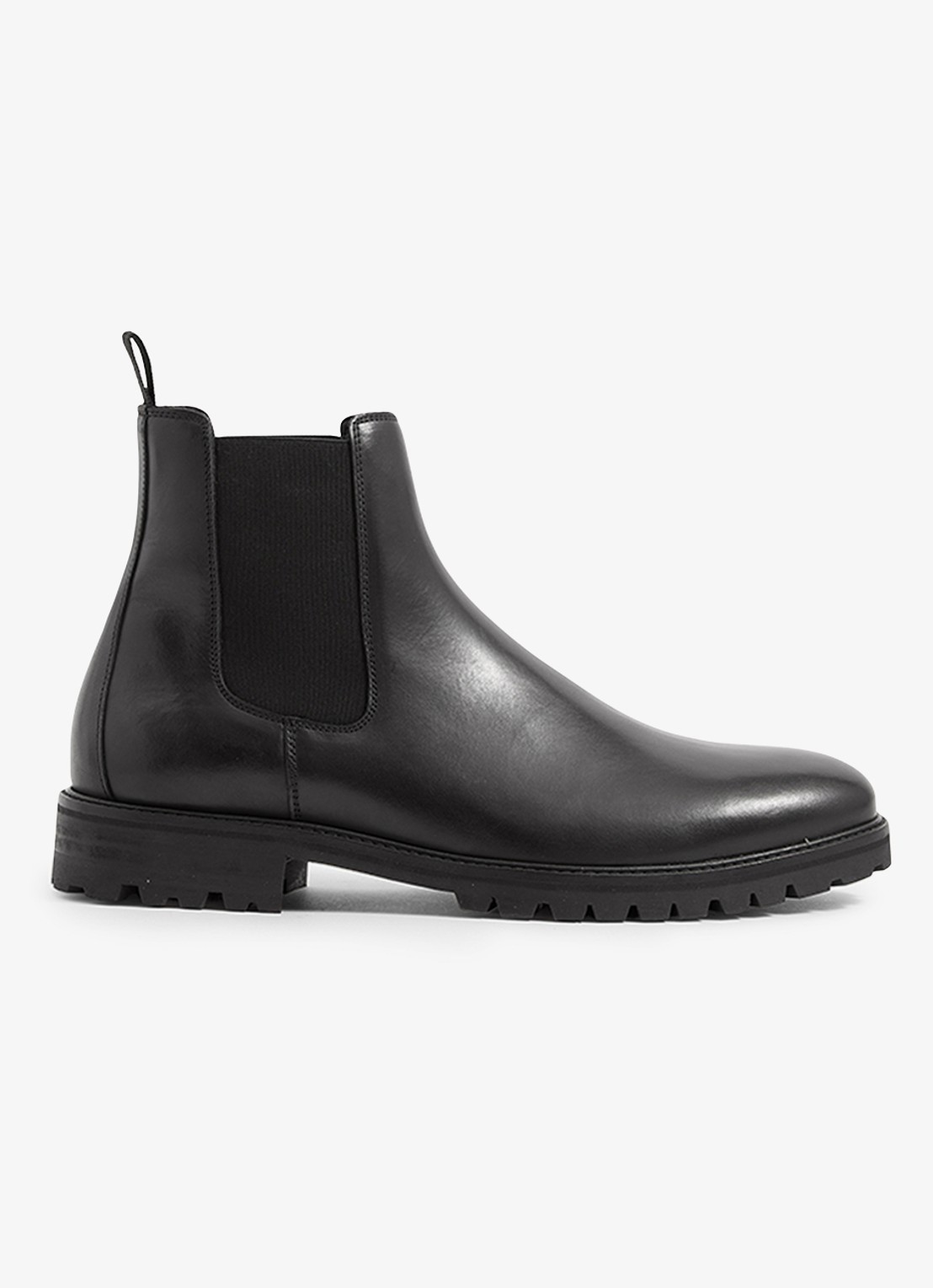 Reiss Chiltern chelsea boot van leer - achterkant 3 black / zwart