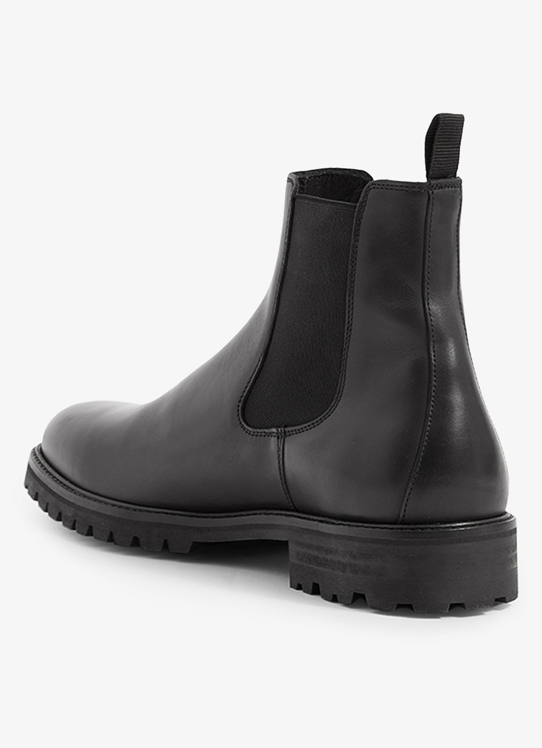Reiss Chiltern chelsea boot van leer - detail 2 black / zwart