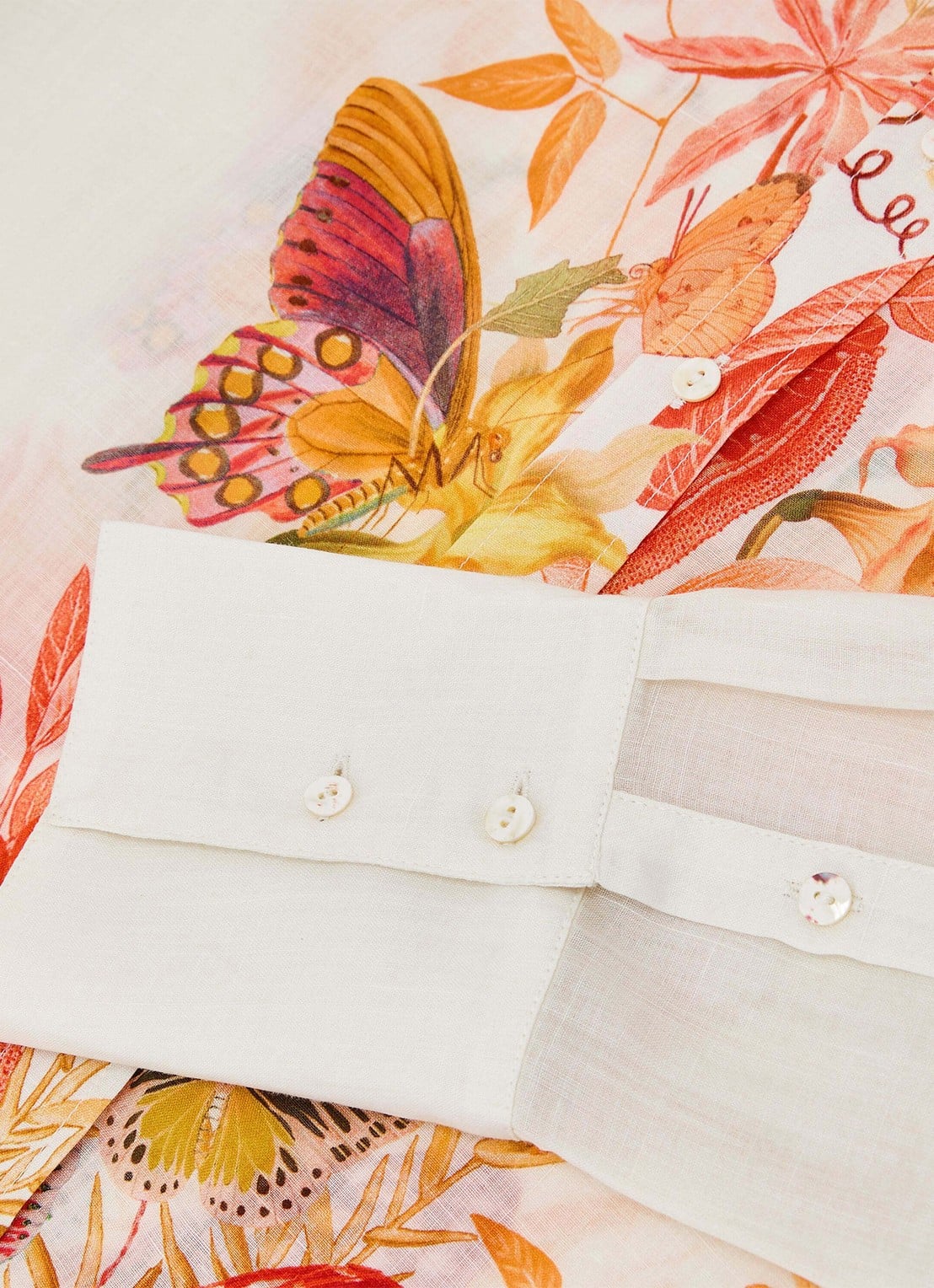 Reiss Cilia blouse met bloemenprint - detail 5 ivory / beige