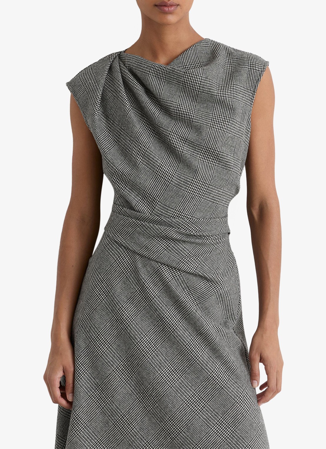 Reiss Clara midi jurk in wolblend - detail 3 grijs