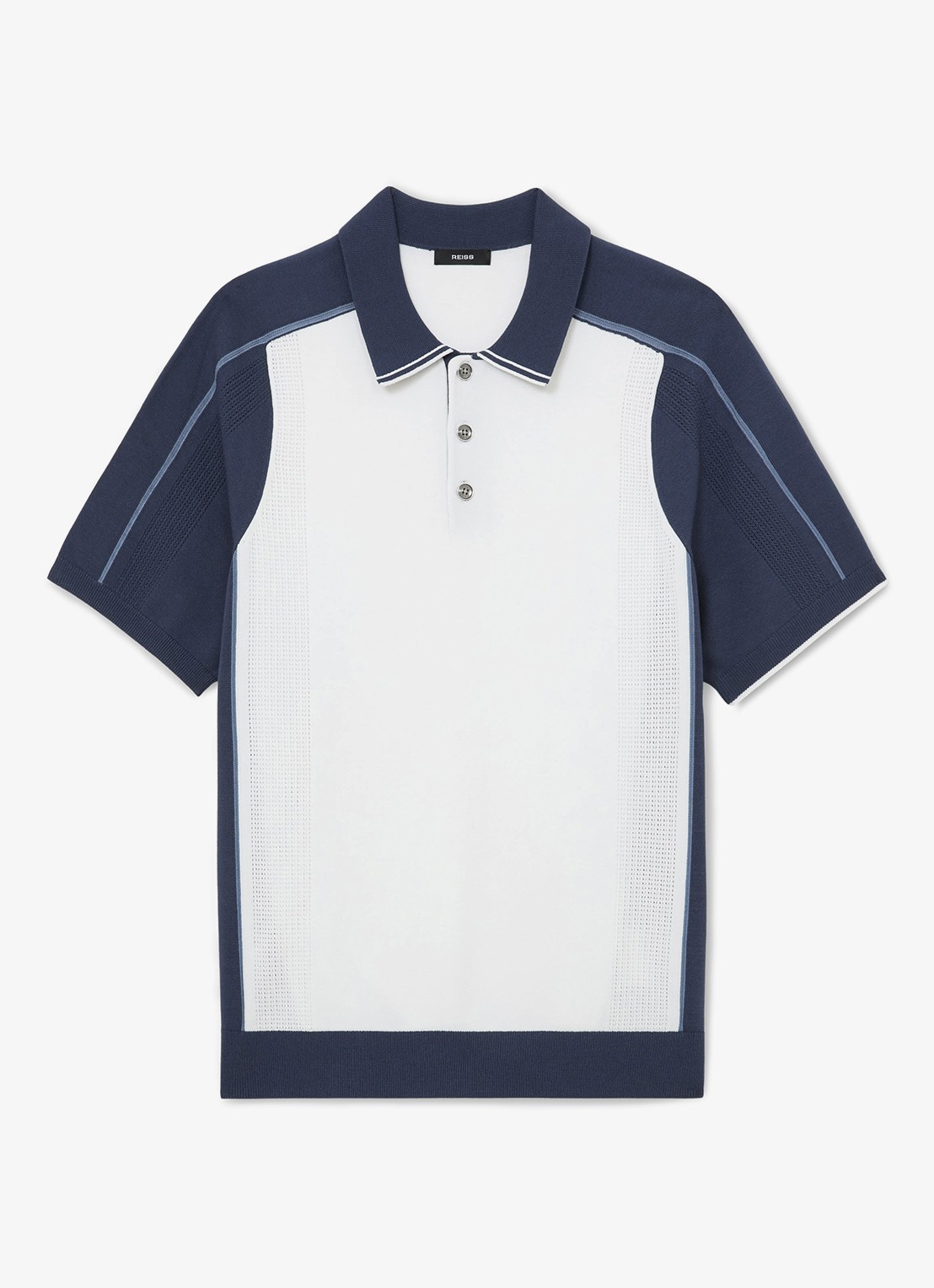 Reiss Claremont polo met structuur - voorkant wit