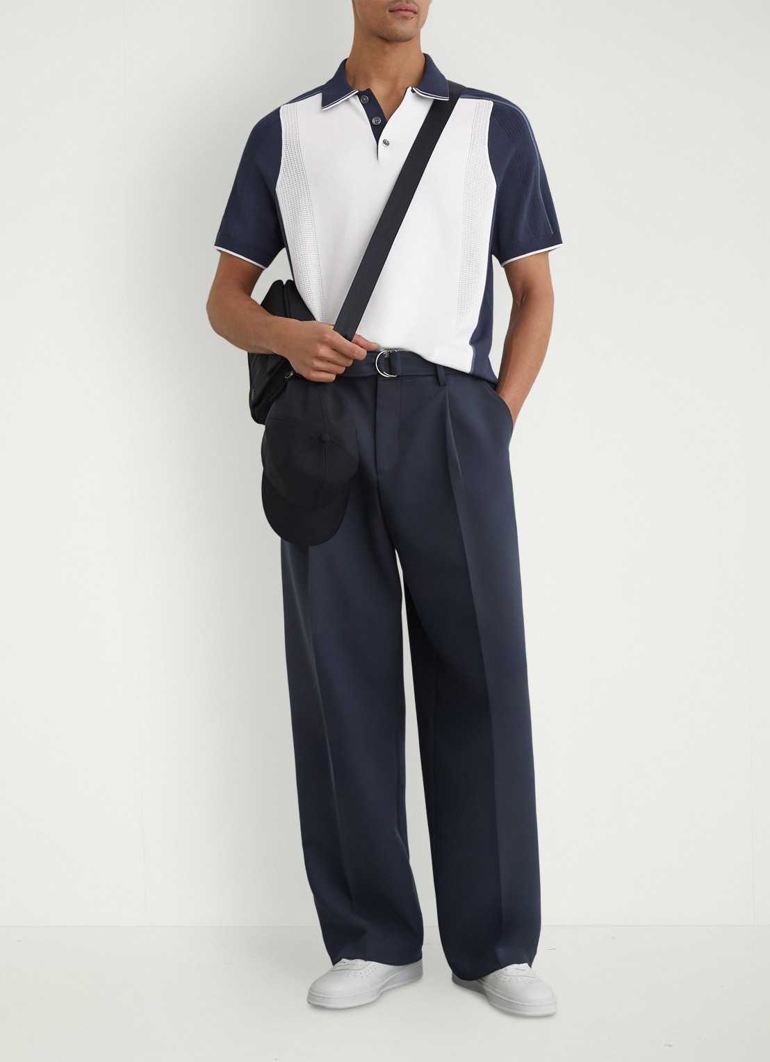 Reiss Claremont polo met structuur - voorkant 2 wit