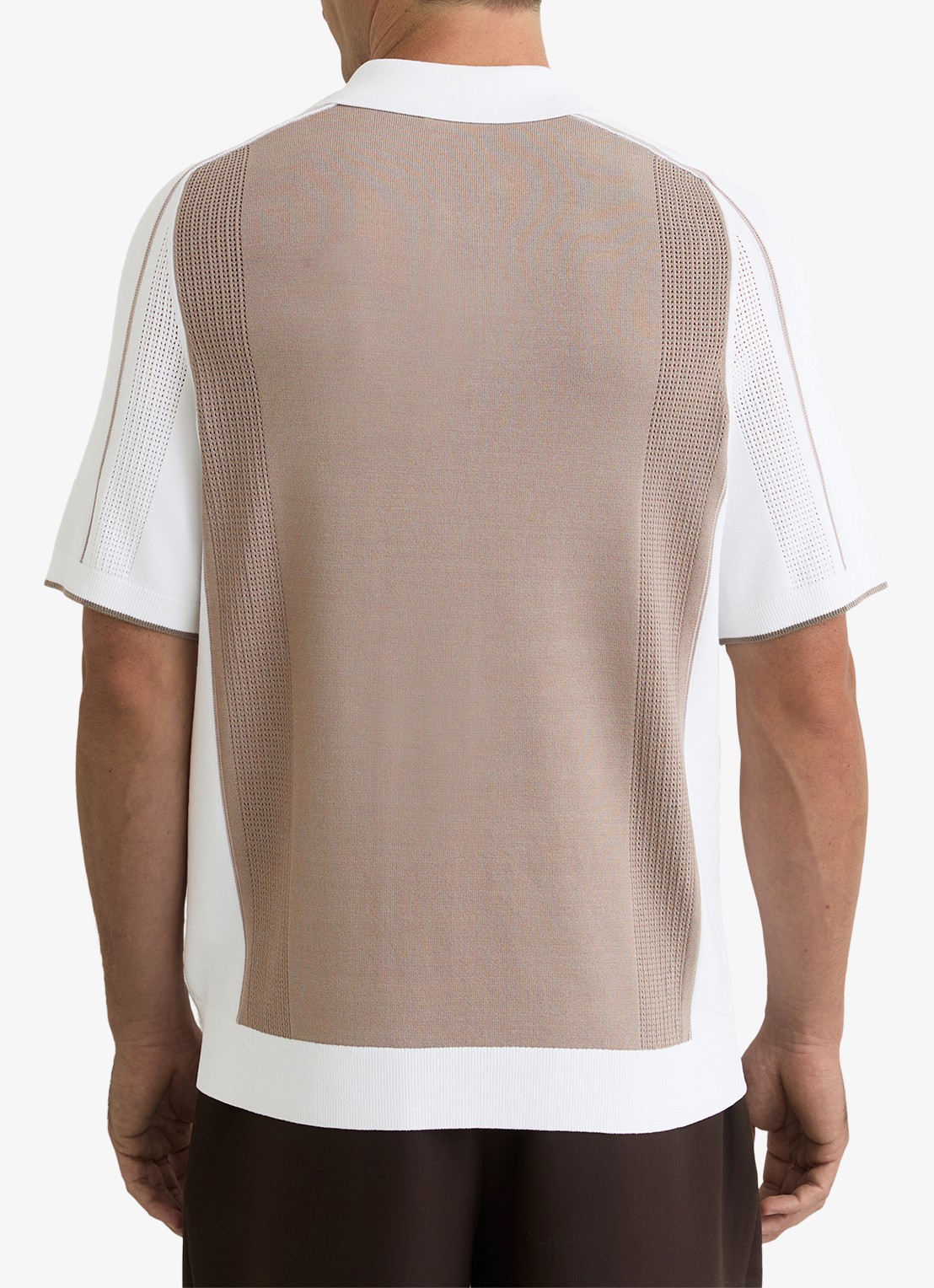 Reiss Claremont polo met structuur - achterkant 4 camel