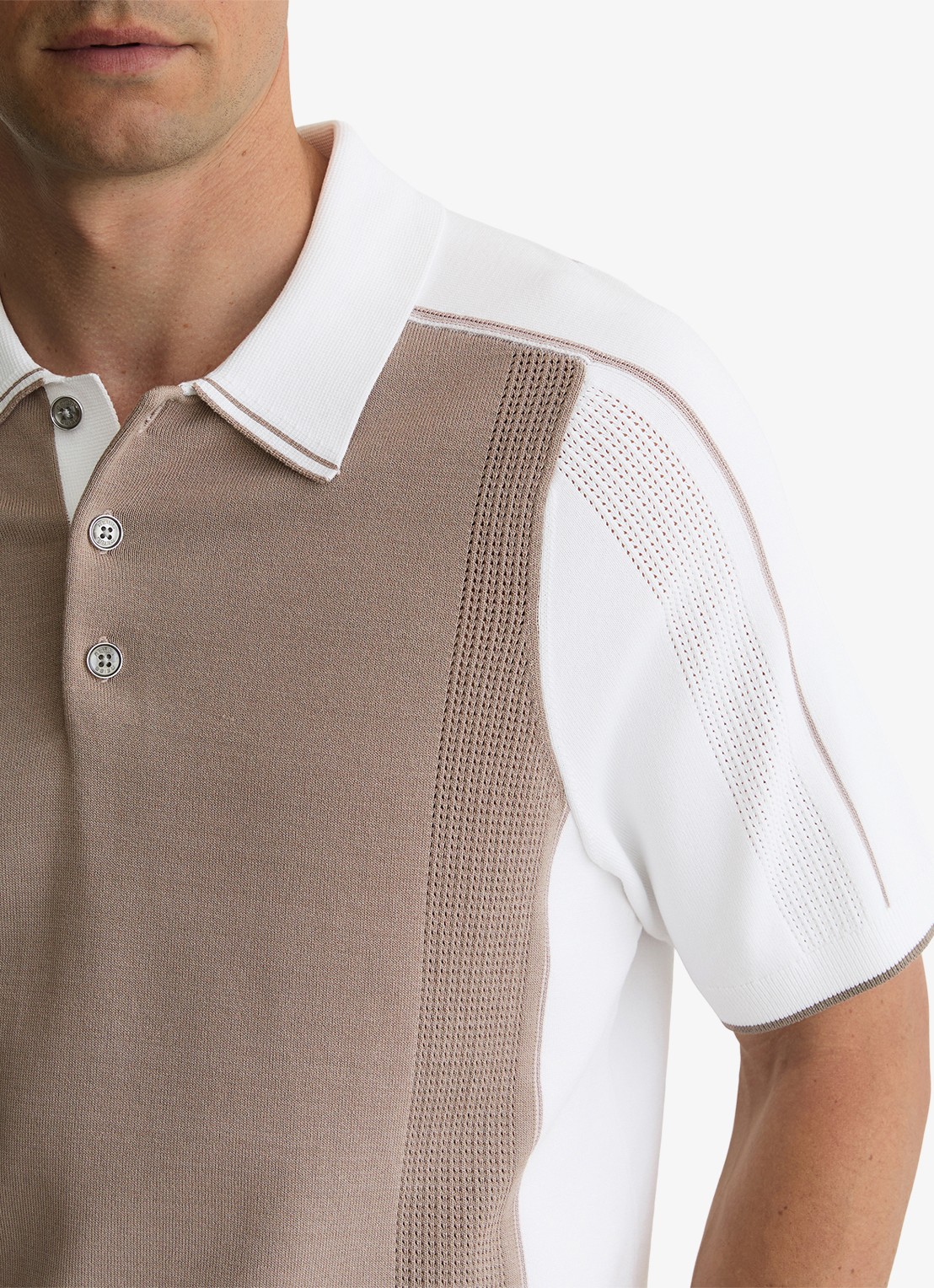 Reiss Claremont polo met structuur - detail 2 camel