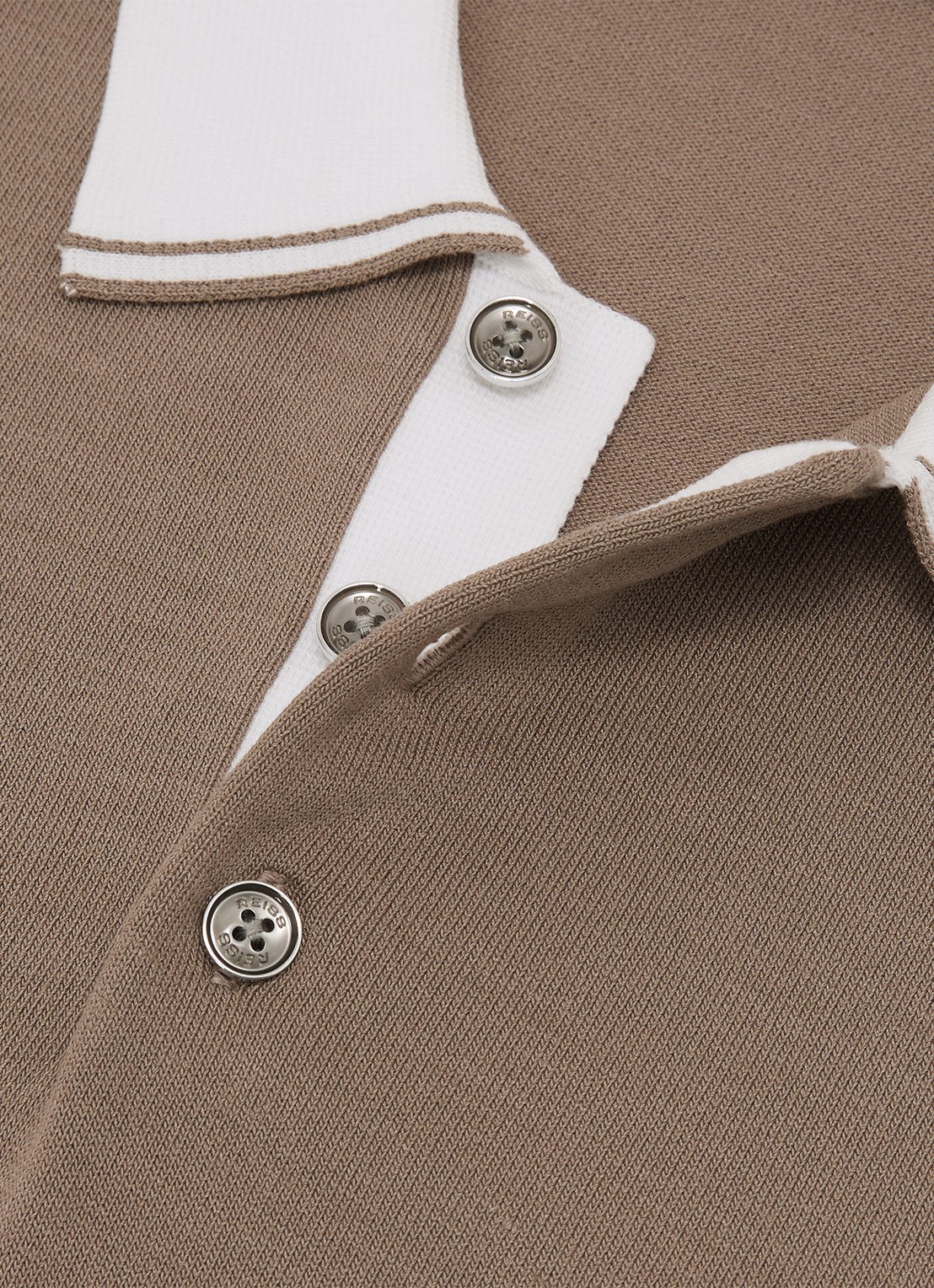 Reiss Claremont polo met structuur - detail 3 camel