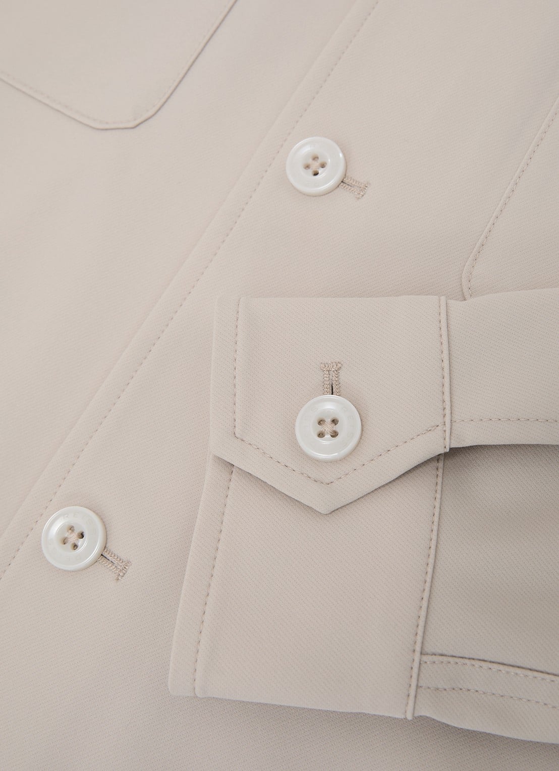 Reiss Cleric regular fit overhemd met borstzakken - detail 7 stone / beige