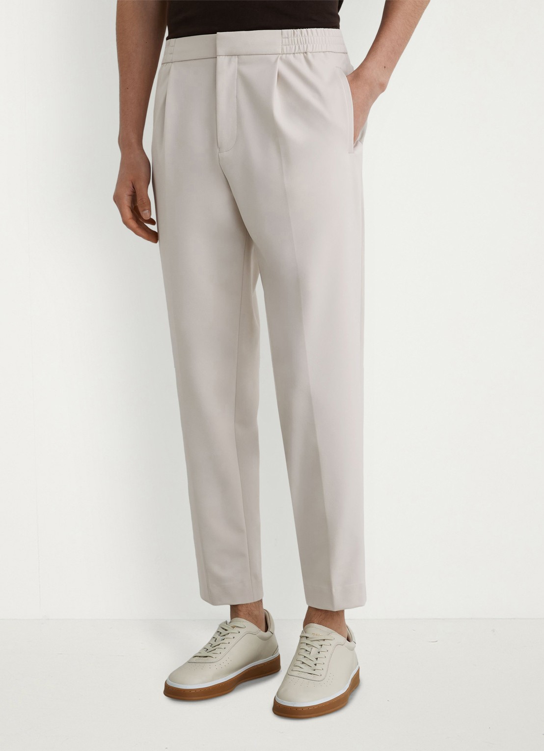 Reiss Cleric tapered fit pantalon met steekzakken - detail 4 stone / beige
