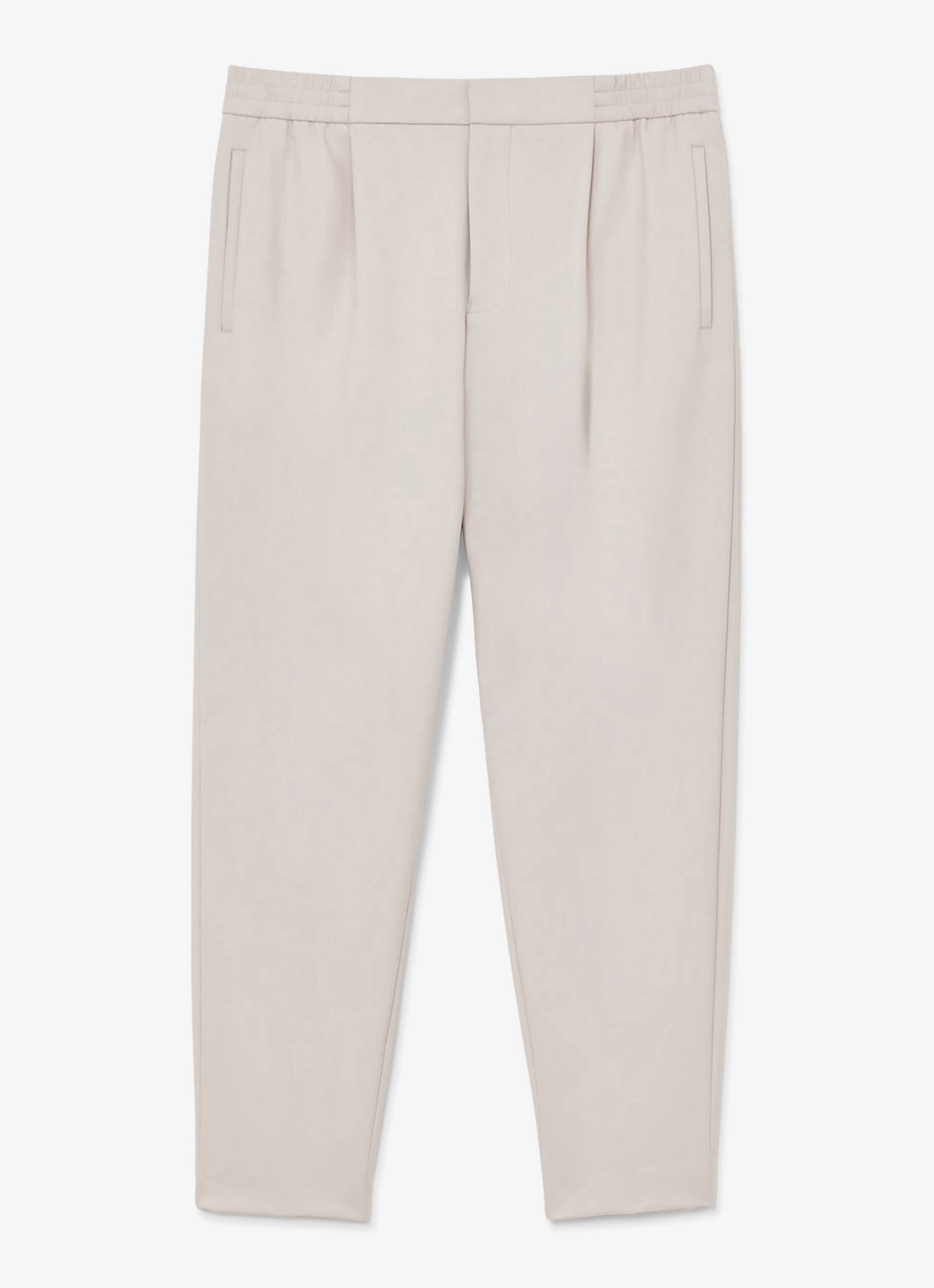 Reiss Cleric tapered fit pantalon met steekzakken - voorkant 2 stone / beige
