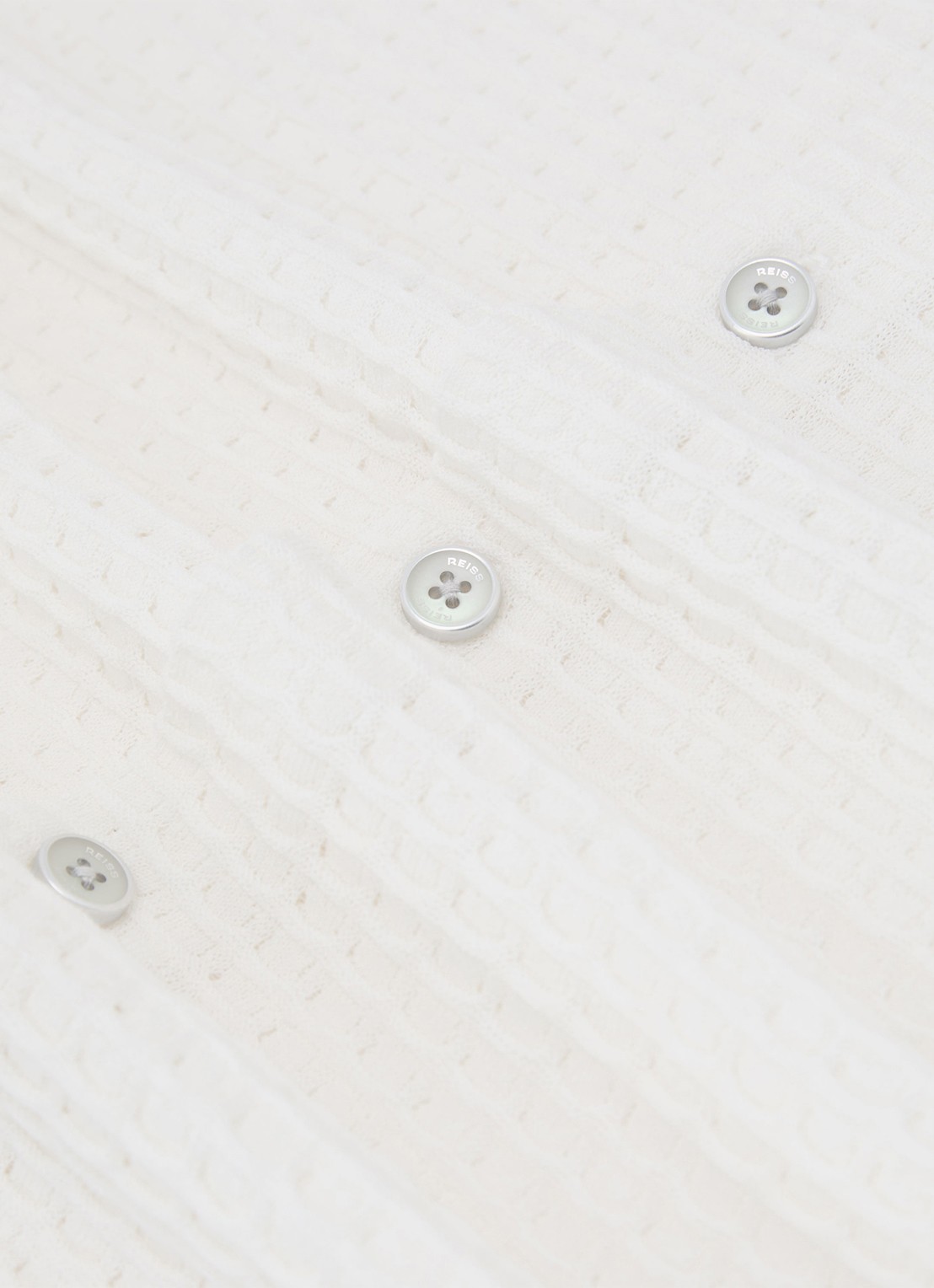 Reiss Clifton regular fit overhemd in linnenblend met structuur - detail 7 white / wit