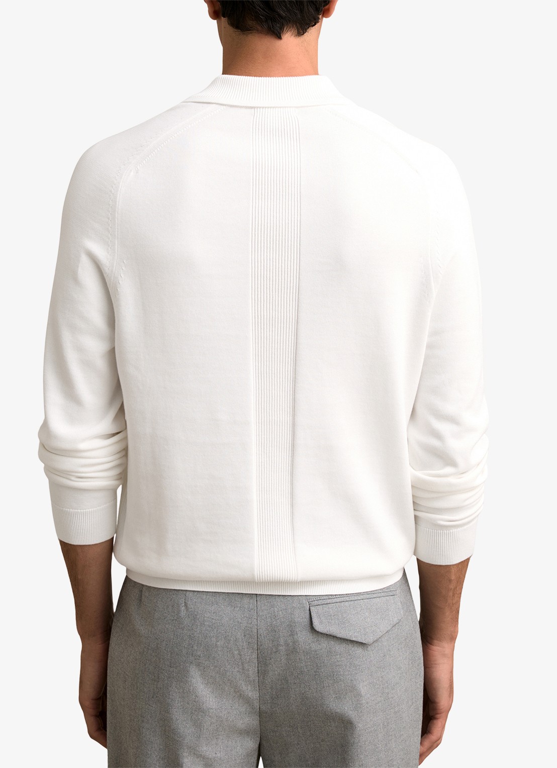 Reiss Clinton regular fit polo met borstzak - achterkant 3 wit