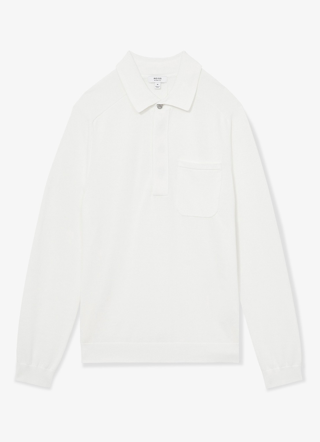Reiss Clinton regular fit polo met borstzak - voorkant 4 wit