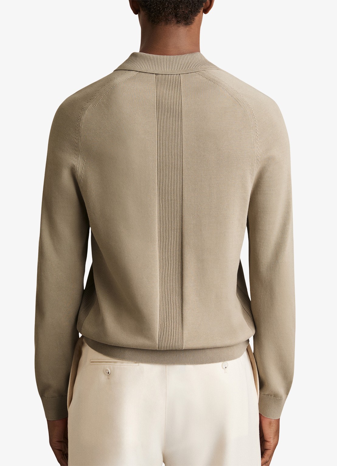 Reiss Clinton regular fit polo met borstzak - achterkant 5 lichtgroen